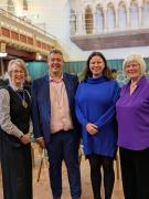 Cllr Suzy Firkin, Tom Newall, Sarah Russell MP and Lynne Evans chairman CCS